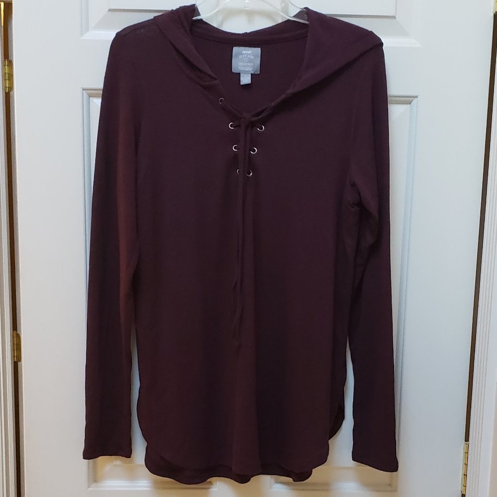 Aerie Just Add Leggings Hoodie in Eggplant - Large